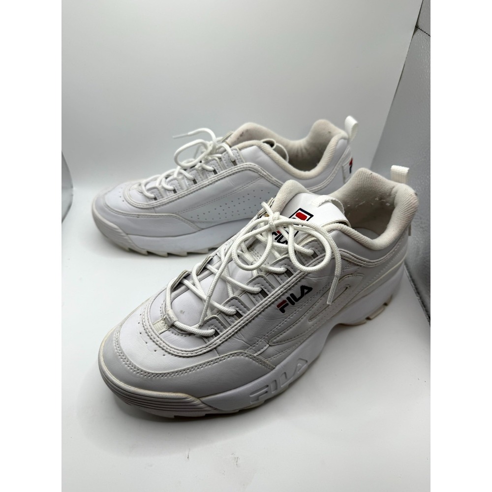 Fila Disruptor 2 FS1HTA1071X-WWT Womens 10 Sneaker White Leather Lace Up Shoes - Picture 1 of 9
